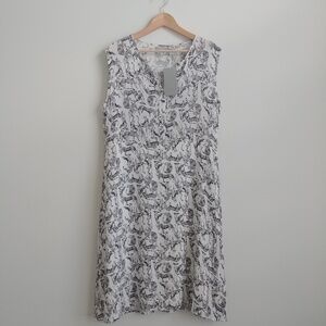 NEW WITH TAGS Fransa Medium White Viscose Dress Animal Pattern